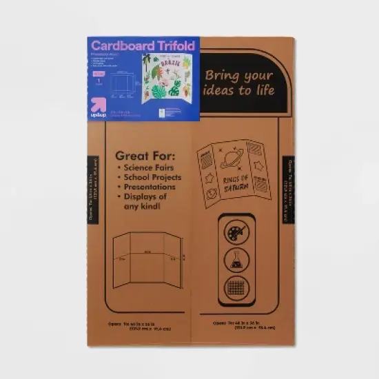 36"x48" Tri-Fold Presentation Corrugated Board White - up&up&trade;: Trifold Poster Display Board, Paperboard, 0.24" Thick image {3}