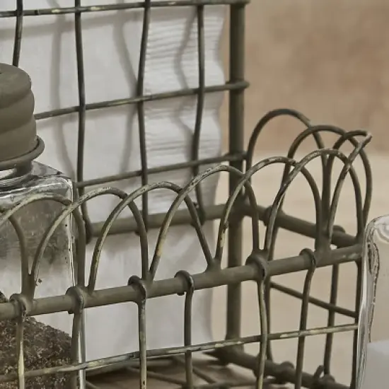 Park Designs Vintage Shabby Chic Wire Salt and Pepper Caddy image {2}