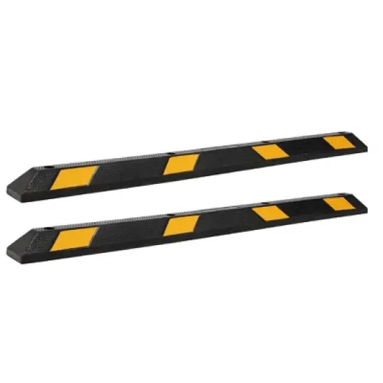 Parking Stoppers, 2 Pack 72'' Garage Wheel Stoppers - Heavy Duty Rubber Curb with Reflective Stripe, Installation Kit for Cars Trucks image {9}