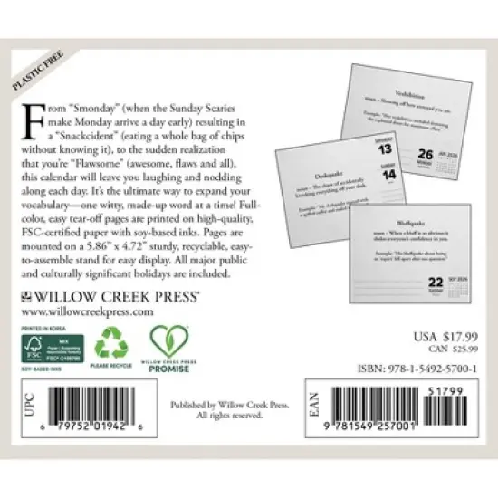 Willow Creek Press 2026 Made Up Words That Should Exist Box Calendar image {1}