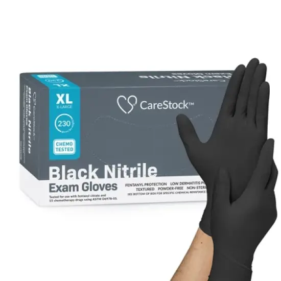 CareStock Nitrile Exam Glove - Textured - Black, 10 boxes image {13}