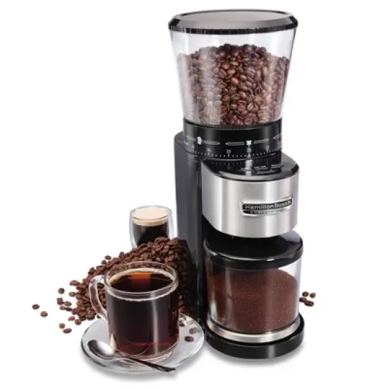 Hamilton Beach Pro Burr Grinder 80405: Electric Coffee Bean Grinder, Variable Settings, 12 Cup Capacity, Black image {8}