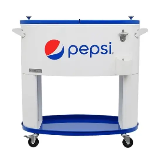 Permasteel 80qt Pepsi Oval Sporty Outdoor Cooler Cart image {7}