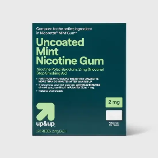 Nicotine 2mg Gum Stop Smoking Aid - Mint Flavor - 170ct - up&up&trade; image {3}