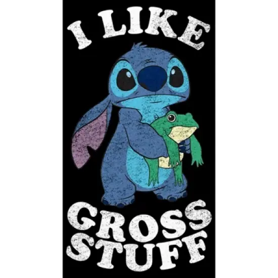 Girl's Lilo & Stitch I Like Gross Stuff Stitch Distressed Crop T-Shirt image {1}