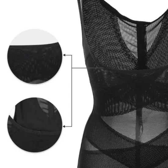 Unique Bargains Women Shapewear Tummy Control Full Bust Bodysuit Butt Lifter Thigh Slimmer Mesh Belt image {4}