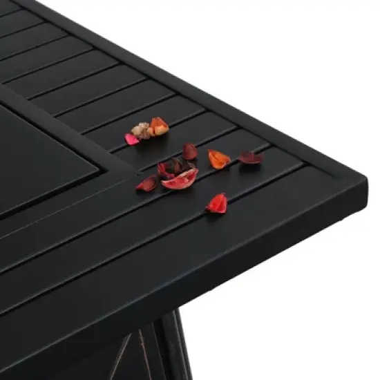 Captiva Designs Metal Gas Square Outdoor Fire Pit Table With Lid Black: 28-Inch, 50000 BTU, Patio Heater image {5}