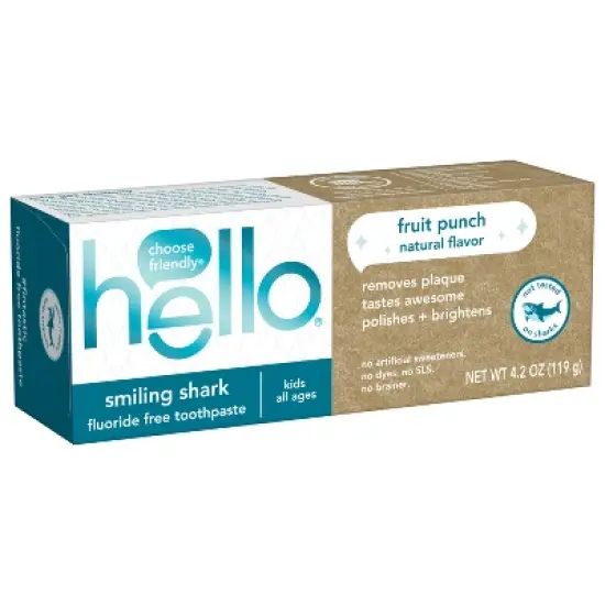 hello Kids' Smiling Shark Fruit Punch Flouride-Free Toothpaste - 4.2oz image {10}