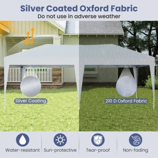 Tangkula 10 x 20 FT Portable Gazebo Shelter w/12 Wind Ropes & 6 Ground Stakes Carrying Bag image {4}