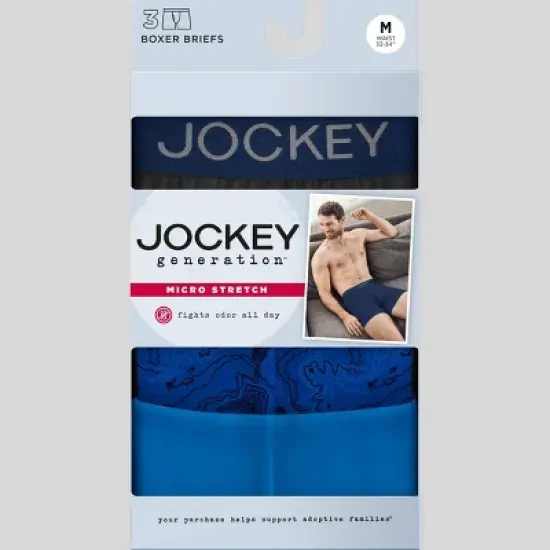 Jockey Generation&trade; Men's Micro Stretch 3pk Boxer Briefs - Blue image {4}