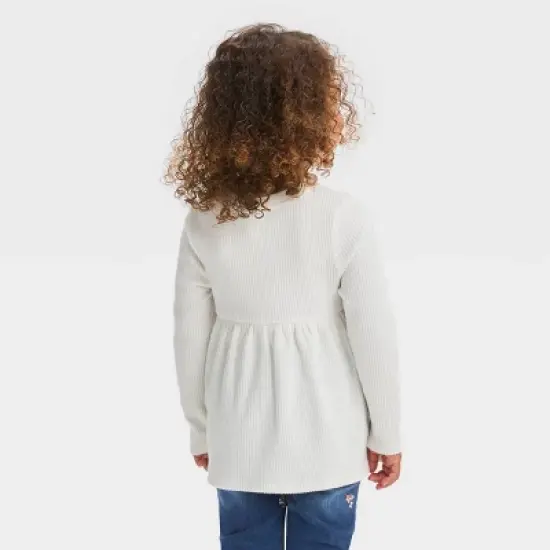 Toddler Girls' Ribbed Shirt - Cat & Jack&trade; Cream image {2}