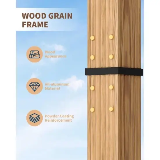 Aluminum Pergola w/ Retractable Canopy - Heavy-Duty UV-Resistant for Deck, Backyard image {4}