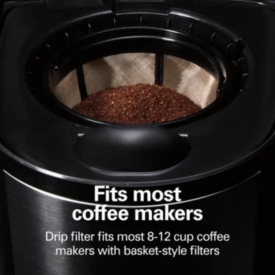 Hamilton Beach Coffee Cupcake Permanent Filter 80675R: Reusable Filter for Coffee Maker, Plastic & Stainless Steel image {1}