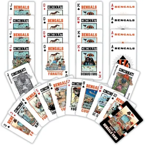 MasterPieces Officially Licensed NFL Cincinnati Bengals Fan Deck Playing Cards - 54 Card Deck image {2}