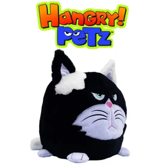 Hangry Petz: Bella Black Cat - 12" Animal Plush, Squeeze Tummy For Sounds image {1}