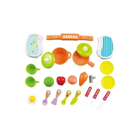 Insten 24 Piece Portable Kids Kitchen Cooking Set, Play Food, 10.5 x 8 x 8 in image {2}