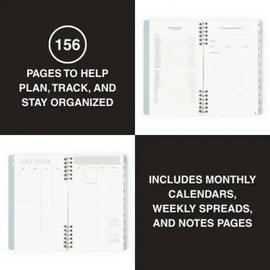 Altitude Supplies 5"x8" Weekly and Monthly Planner, July 2025 to June 2026, Seafoam Blue Arch image {2}