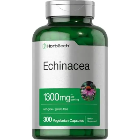 Horbaach Echinacea Extract 1300mg | 300 Capsules image {3}