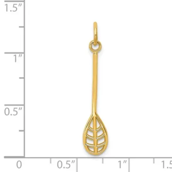 Black Bow Jewelry 14k Yellow Gold Lacrosse Stick Pendant image {3}