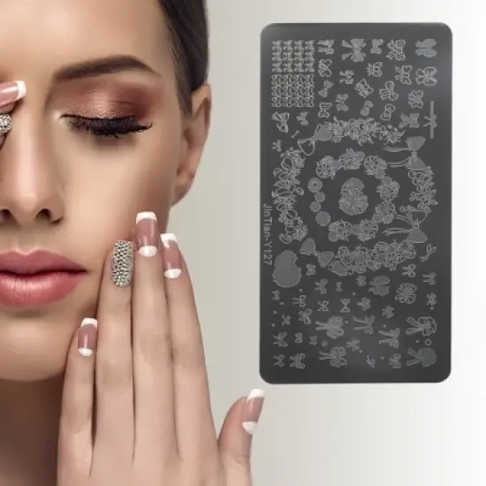 Unique Bargains Colorful Nail Art Stamp JinTian-Y127 Silver Tone 1 Pc image {3}