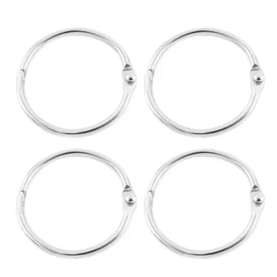 Unique Bargains Book Office Metal Loose Leaf Binder Hinge Snap Ring 1" Inner Dia 12 Pcs image {2}