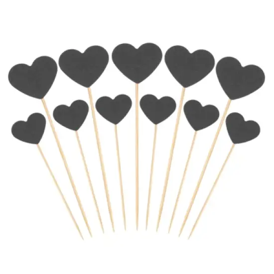 Unique Bargains Wedding Engagement Birthday Decoration Heart Shape Cupcake Toppers Picks 50 Pcs image {7}