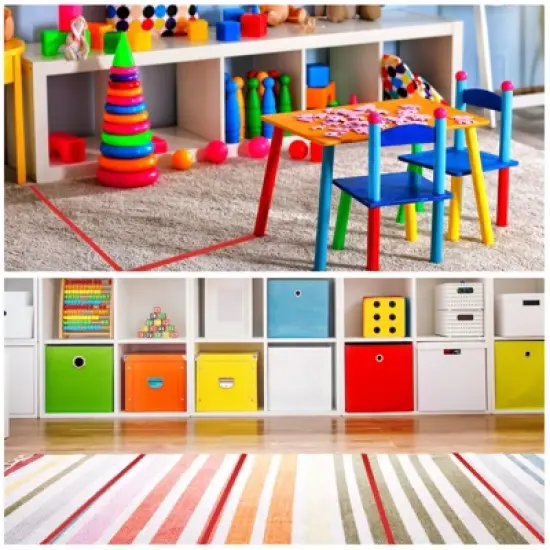 Unique Bargains Reusable Spots Hook Tape for Classroom Floor Decoration 5 Pcs image {4}