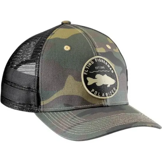 Flying Fisherman Bass Patch Trucker Hat - Camo image {1}