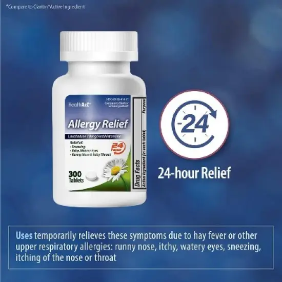 HealthA2Z &ndash; Loratadine 10 mg Allergy Relief Antihistamine &ndash; 24 Hour Relief  (300 Tablets) image {4}