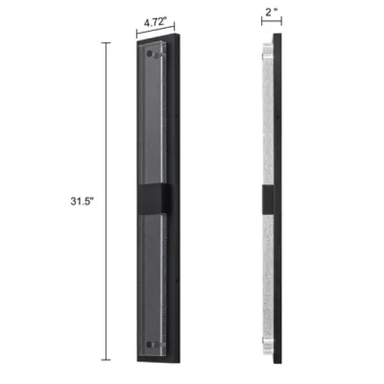 LLHZSY 31 1/2" Modern Outdoor Wall Light Fixtures Black LED Sconce Light with Bubble Crystal for House Porch Yard Patio image {2}