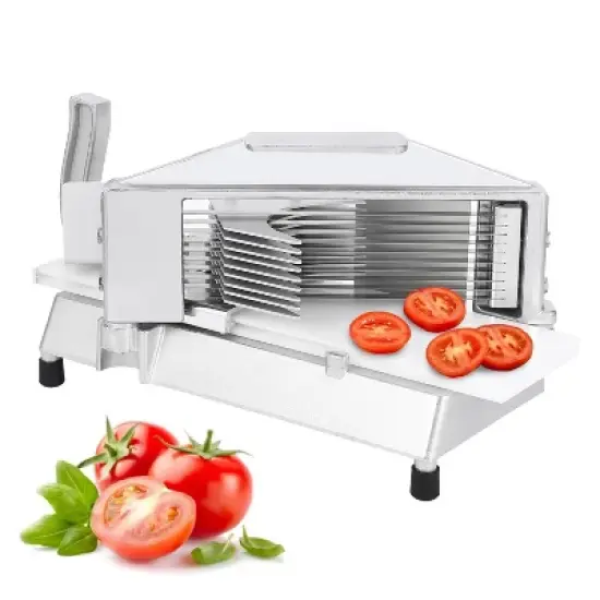 Tomato Slicer, Commercial Stainless Steel 1/4" Slicer with Built-in Cutting Board for Restaurant & Home image {8}