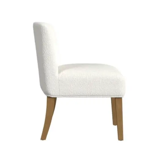 Upholstered Dining Chair Cream Boucle - HomePop image {2}