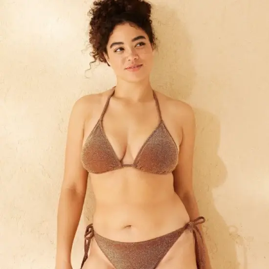 Women's Sparkle Medium Coverage Triangle Bikini Top - Wild Fable&trade; image {3}