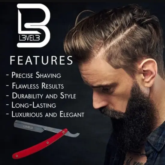 L3 - Level 3 Turkish Razor - Rust Free Straight Edge Razor (Red) image {4}