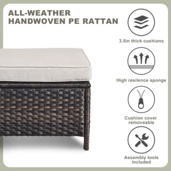 Gymojoy 5 Pieces Sofa Ottoman with Swivel Chairs image {9}