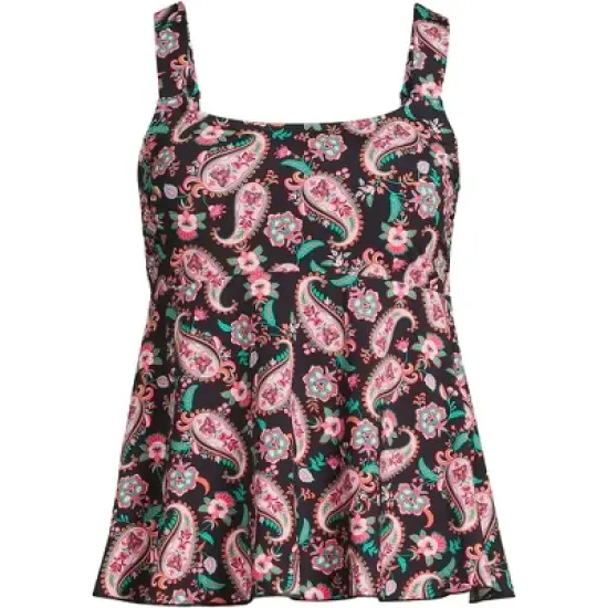 Lands' End Women's Flutter Scoop Neck Tankini Top Comfort Adjustable Straps image {11}