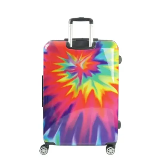 FUL Tie-dye Swirl 28 Inch Expandable Spinner Rolling Luggage Suitcase, ABS Hard Case, Upright, Tie-dye image {2}