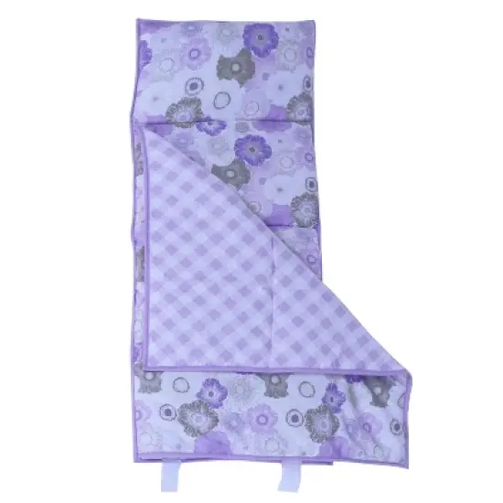 Bacati - Watercolors Floral Purple Gray Toddler Nap Mat image {3}