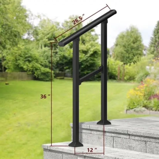 Racxily Hand Rails for Outdoor Steps,  Handrail 2 Pack image {1}