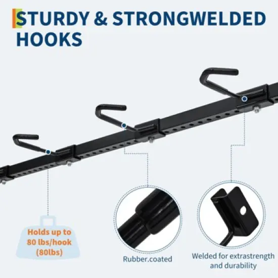 COZONY Freestanding Bike Rack, 5-Bike Capacity Vertical Storage Stand, Garage Bicycle Organizer with Steel Construction image {5}