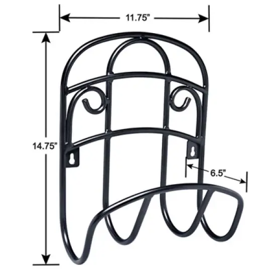 Liberty Garden 125 Foot LBG-231 Decorative Steel Hanging Hose Butler, Black image {2}