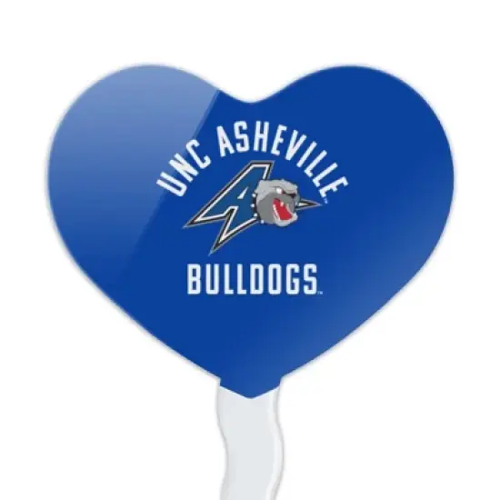 UNC Asheville Bulldogs Logo Heart Love Cupcake Picks Toppers Decoration Set of 6 image {1}
