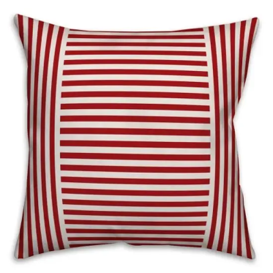 Creative Products Red Farmhouse Stripes 20x20 Indoor / Outdoor Pillow image {3}