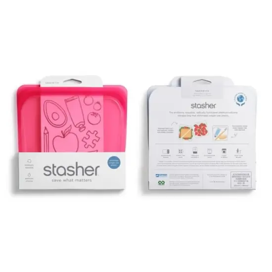 Stasher Reusable Food Storage Sandwich Bag - Raspberry image {2}
