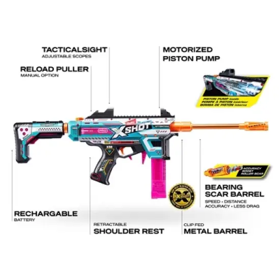 XSHOT Pro Motorized Piston Pump Toy Dart Blaster by ZURU image {2}