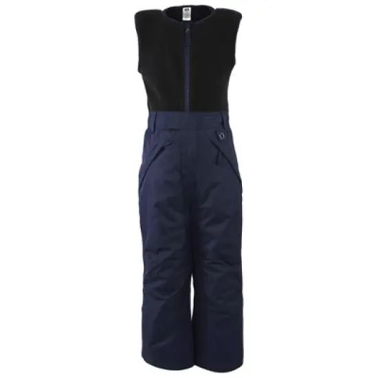 Hudson Baby Unisex Snow Bib Overalls with Fleece Top, Navy image {4}