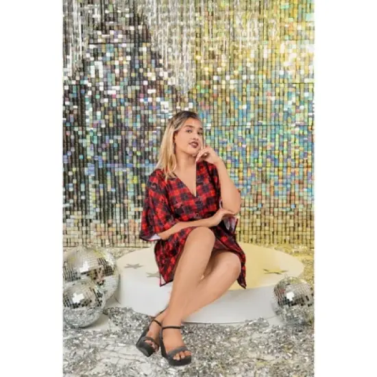 HAPPY BAY Women's Swim Beach Dress Cover Ups for Swimwear Bathing Suit Cover up Mini Christmas Tree Swimsuit Coverups for Women 3X-4X Red image {3}