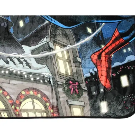 Marvel Comics Spider-Man Christmas Spidey Santa 46"x60" Fleece Throw Blanket image {2}