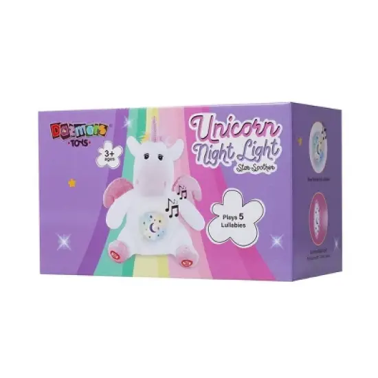 Dazmers Stuffed Unicorn Star Projector Night Light for Kids - Lullabies Sounds Sleep Aid Plush image {2}