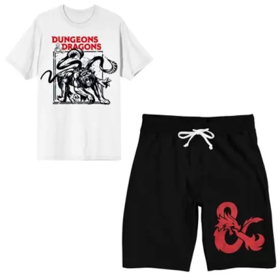 Dungeons & Dragons Displacer Beast Men's Short Sleeve Shirt & Sleep Shorts Set image {5}